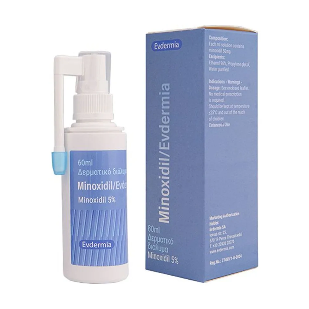 Minoxidil/Evdermia 5% w/v cutaneous solution